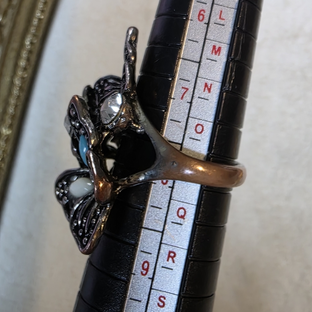 Butterfly Statement Ring With Silver And Blue Acc… - image 2